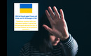Plakat der Initiative - es zeigt die Hand einer Frau in Gewalt abwehrender Pose