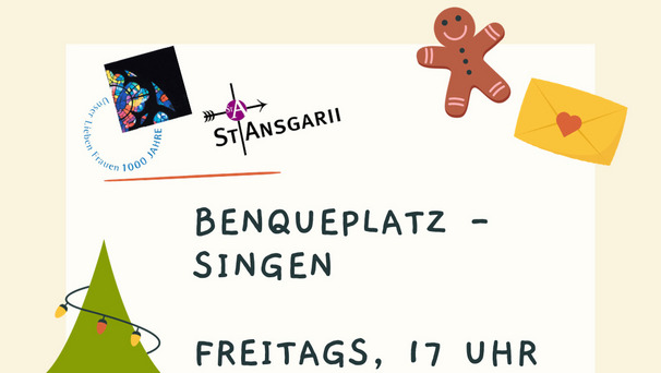 Ankündigung zum Singen am Benqueplatz