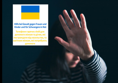 Plakat der Initiative - es zeigt die Hand einer Frau in Gewalt abwehrender Pose
