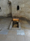 Letzter Fußabdruck Christi in der Himmelfahrtskapelle auf dem Ölberg in Jerusalem (um 1150)
