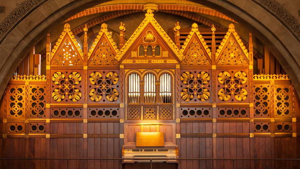Das Foto zeigt eine Kirchenorgel
