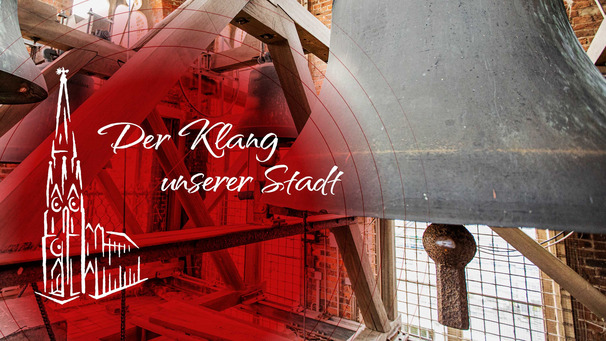Bild des maroden Glockenstuhls mit Aktionslogo