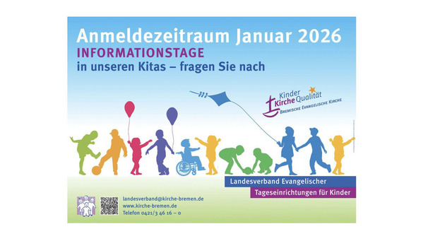 Das Plakat lädt zum Anmeldezeitraum in Kitas ein